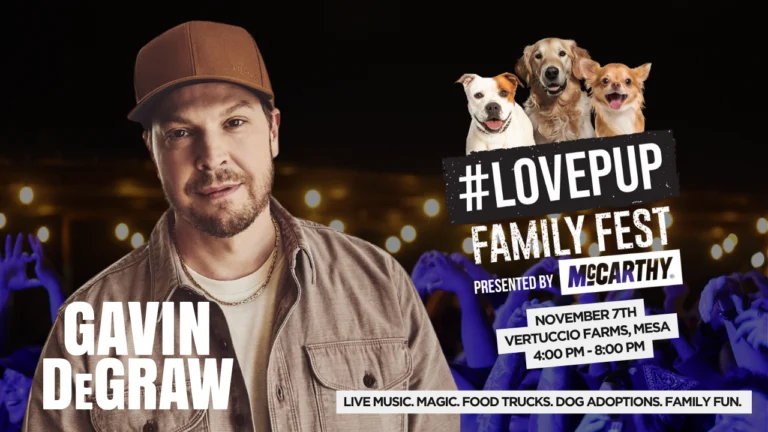 #LovePup Family Fest presented by McCarthy, featuring Gavin DeGraw — November 7, Vertuccio Farms, Mesa, 4–8 PM